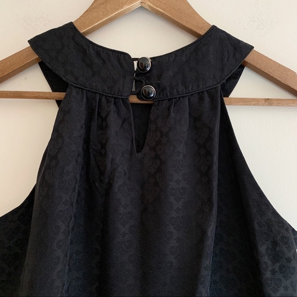 Alice & Trixie Silk Halter Tunic Top Small Black Purple - Picture 4 of 7